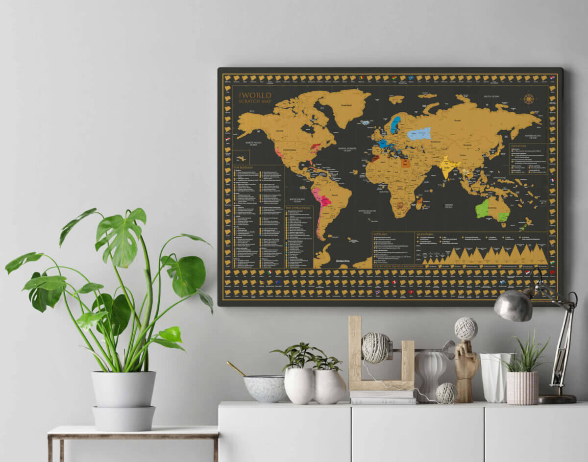 Mappa da graffiare del mondo