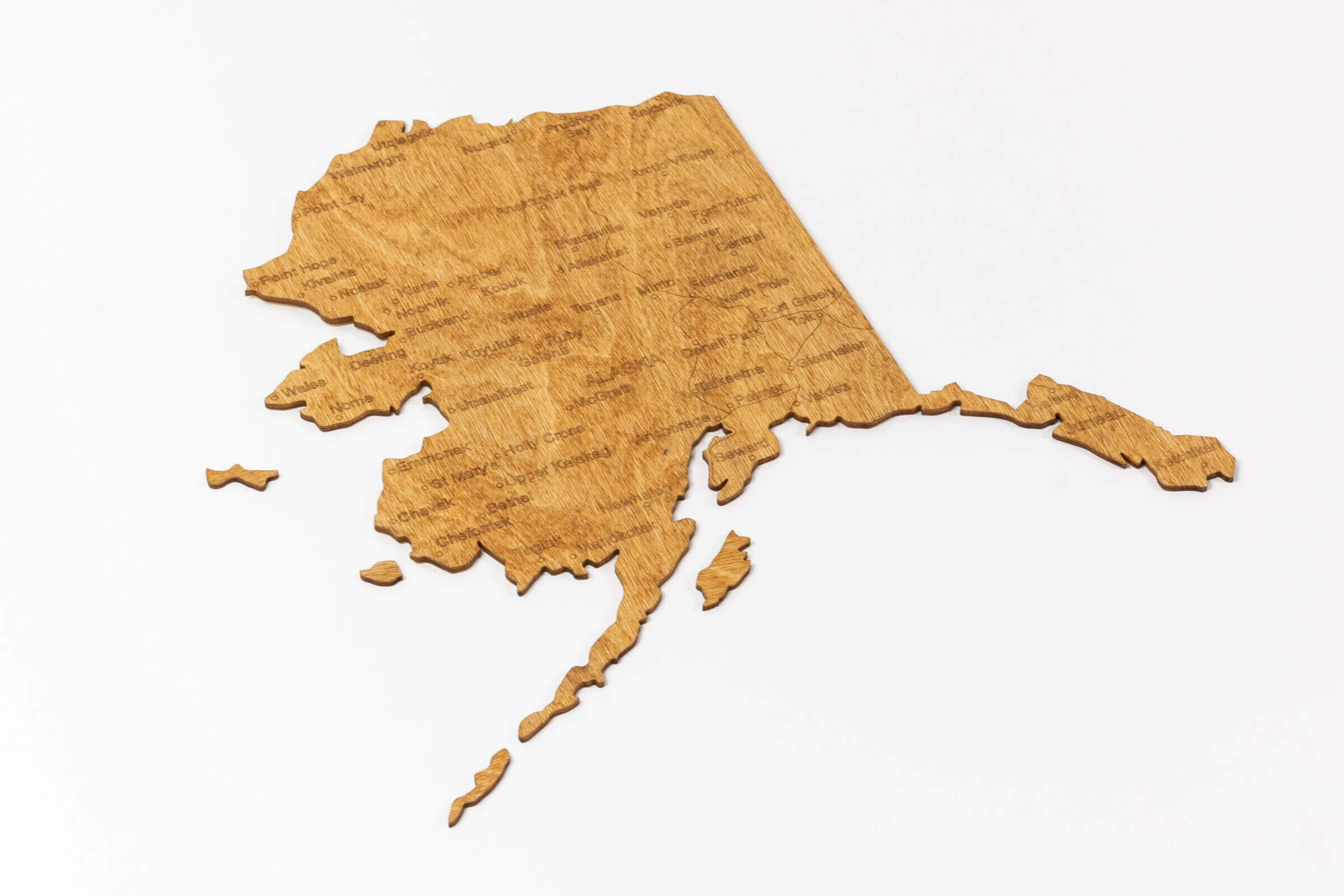 USA 3D dřevěná mapa - Aljaška