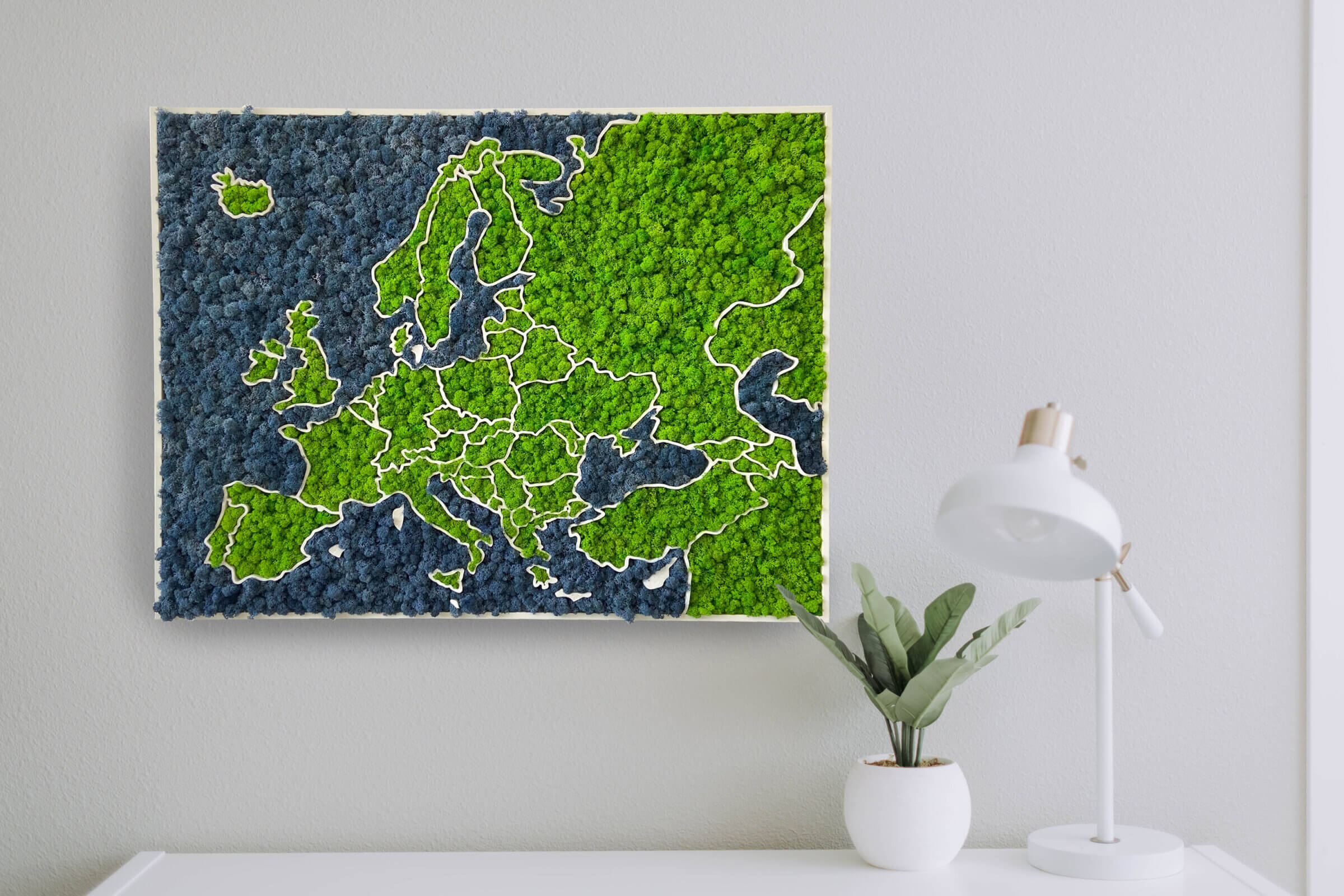 3D machová mapa Európy - prirodný lišajník