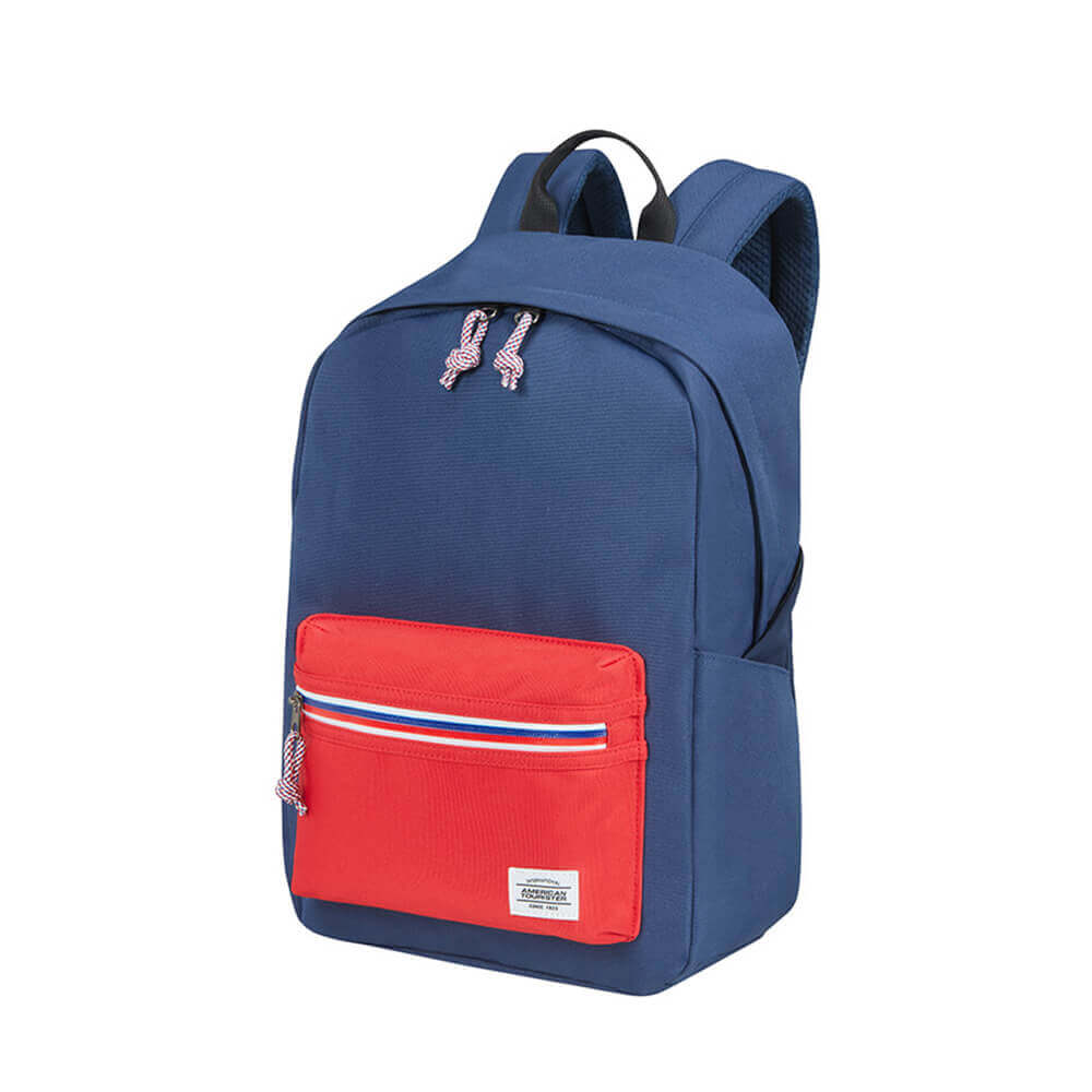 American Tourister Zaino Urbano Backpack UpBeat Zip-Marina Militare-Rosso
