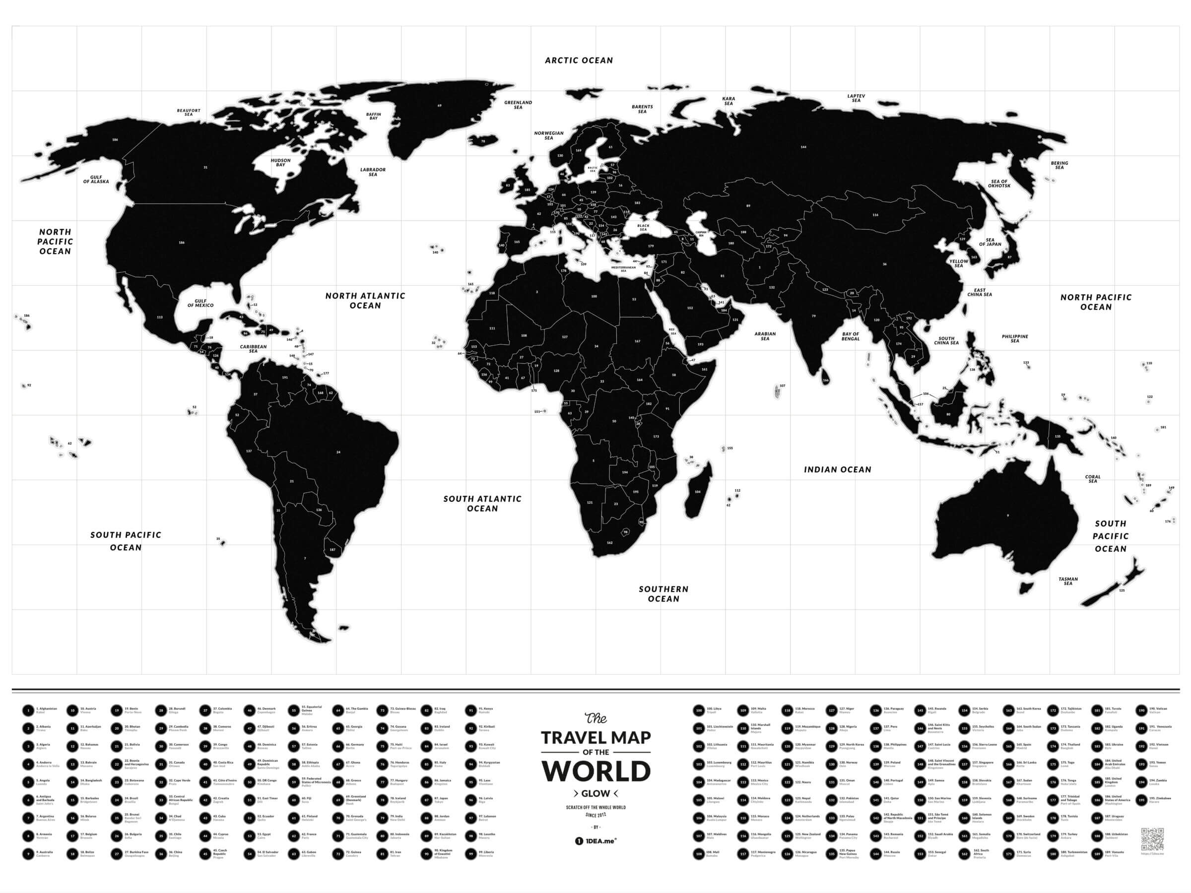 Carte du monde brillante à gratter